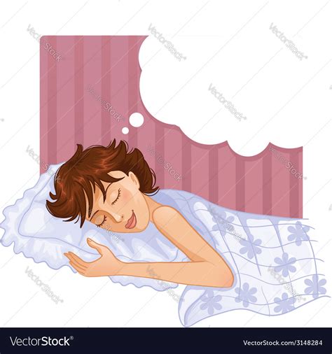 Young Beautiful Girl Dreaming In The Night Eps10 Vector Image