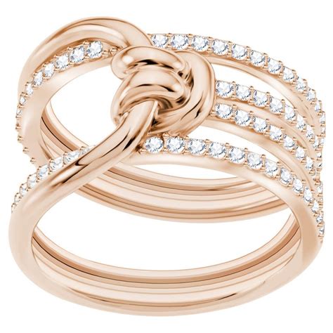 Ladies Swarovski Jewellery Rose Gold Plated Lifelong Ring Size Q5