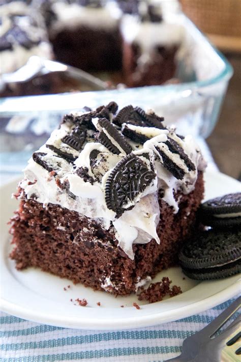 Oreo cheesecake chocolate cake, so decadent chocolate cake recipe. Oreo Poke Cake - From a Box Cake Mix! - All Things Mamma