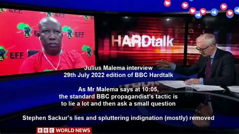 Julius Malema On Bbc Hard Talk 29 Jul 2022 Youtube