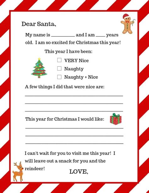 Free Printable Blank Letter To Santa Printable Templates