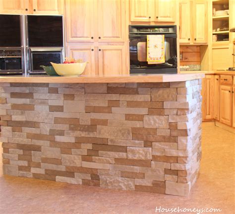 Below we share stone kitchen island designs including granite, quartz, marble, soapstone, veneer & stacked stone ideas. AirStone island | HouseHoneys.com | Brick kitchen island ...