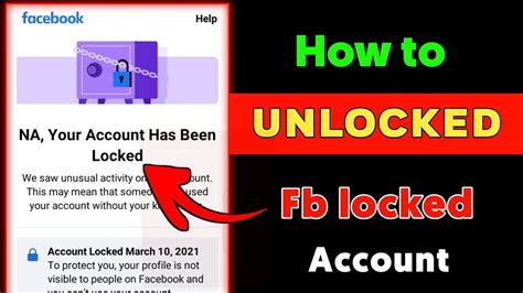 your account has been lock facebook how to unlock facebook locked account 2021 youtube