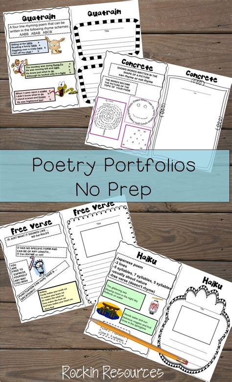 Poetry Portfolio Booklets Anchor Charts Poems Digital And Printable