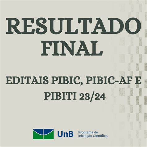 Proic Programa De Inicia O Cient Fica Resultado Final Edital