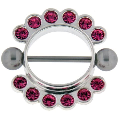 Nipple Piercing Shield With 12 Crystals