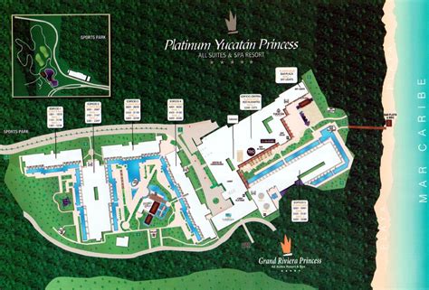 Resort Map Platinum Yucatan Princess Adults Only Riviera Maya Mexico