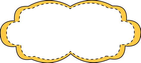 Yellow Stitched Frame - Free Clip Art Frames