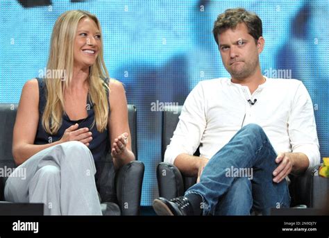 Actress Anna Torv Left And Actor Joshua Jackson Appear On Stage At The Fox Tca Panel For