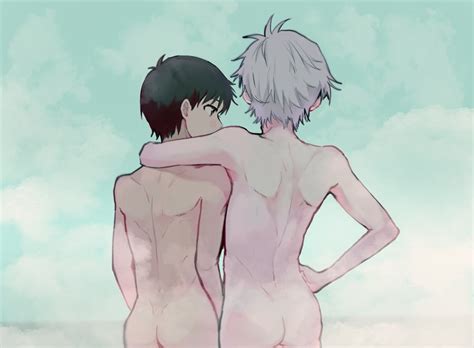 Ikari Shinji And Nagisa Kaworu Neon Genesis Evangelion Drawn By Dango