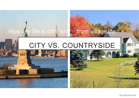 city vs countryside discussion start…: English ESL powerpoints