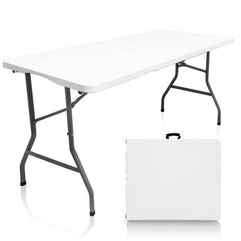 Bi-Fold Plastic Folding Table, 5 FT Folding Table, Plastic Portable