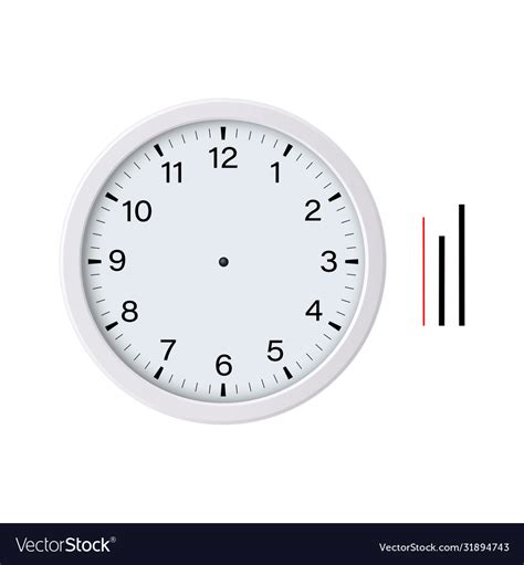 White Clock Face With Hour Minute Second Hands Vector Image