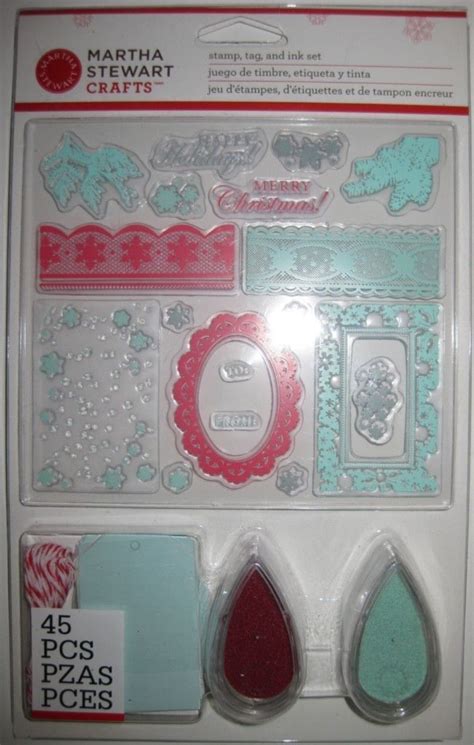 Martha Stewart Clear Stamps Ink Pads And Tags Set Christmas Holiday