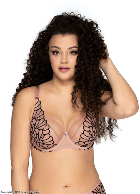 Romantic Big Cup Bra Sheer Mesh Embroidery B To I Cup