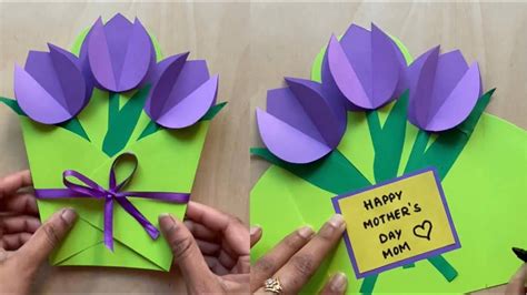 Diy Card For Mom 3d Flower Card For Mothers Day Paper Flower Card