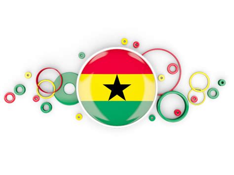 Circle Background Illustration Of Flag Of Ghana