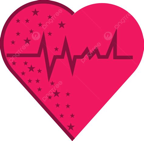 Health Heart With Pulse Symbol Vector Heart Love Pulse Png And