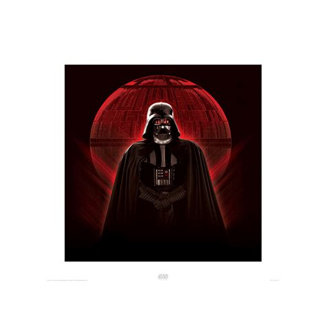 Star Wars Rogue One Darth Vader And Death Star Art Print Posterworld