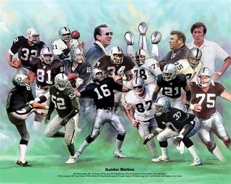 Oakland Raiders Raider Nation 17 Legends Art Print Poster By Wishum