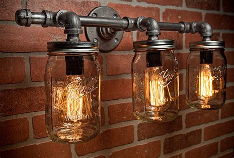 Mason Jar Light Fixture Industrial Light Light Rustic Light