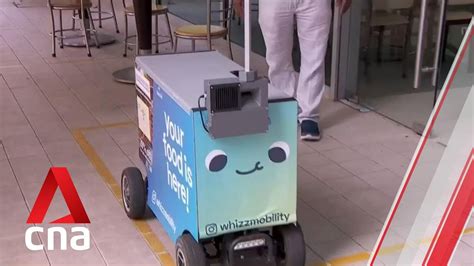 Robots Deliver Food Orders On Ntu Campus Youtube