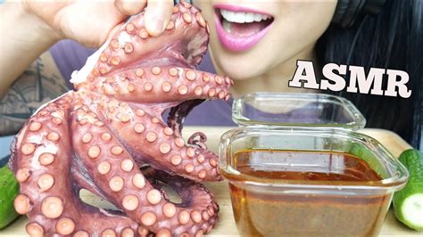 Asmr Octopus Seafood Sauce Soft Chewy Eating Sounds No Talking Sas Asmr Youtube