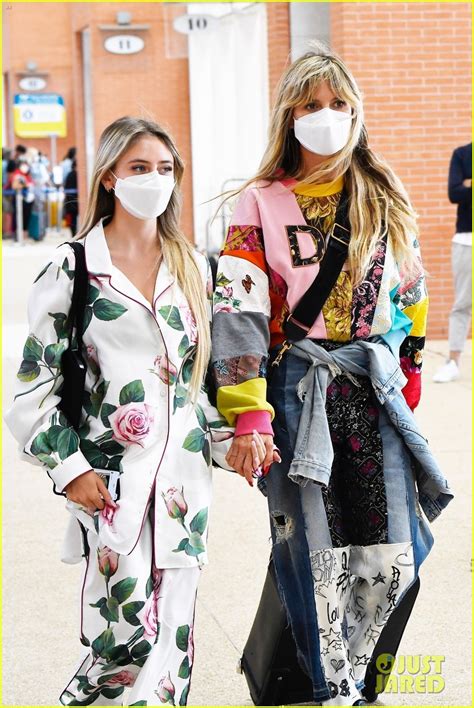 Heidi Klum Makes A Fashionable Arrival In Venice With Daughter Leni