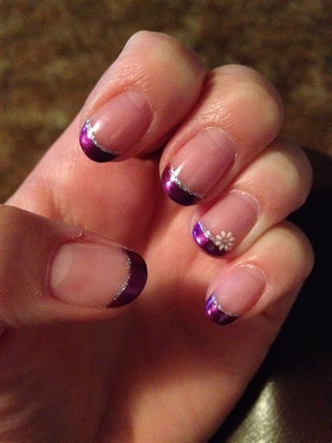 Purple French Manicure Black Acrylic Nail Designs French Tip Nail