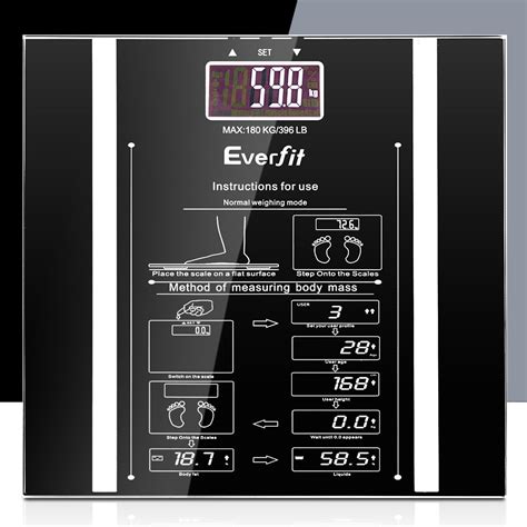 Everfit Bathroom Scales Digital Body Fat Scale 180kg Electronic Monitor