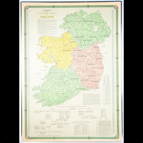 Vintage Ancestral Map Of Ireland Ebth