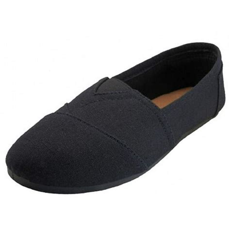 Easy Steps Easysteps Womens Canvas Slip On Shoes With Padded Insole All Black 9 Bm Us