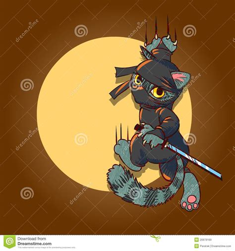 Ninja Cat Stock Illustration Illustration Of Japan Cute