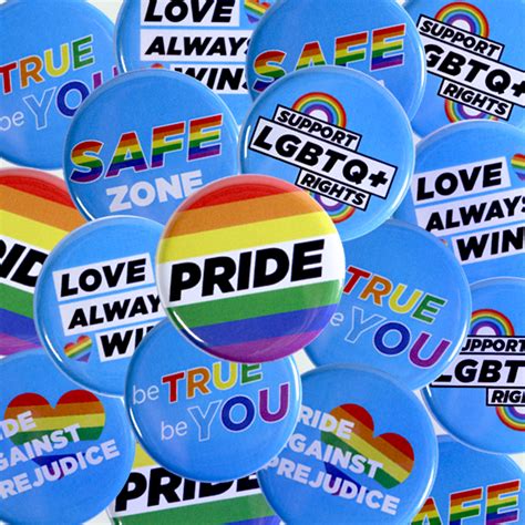 Lgbtq Pride Buttons 2 14 Blue People Power Press For Custom