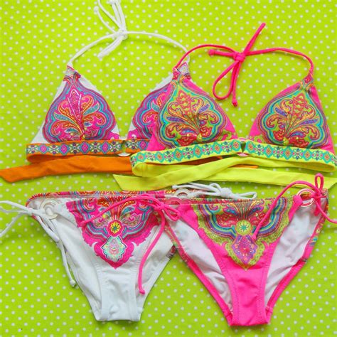 Victoria Secret Bohemian Style Floral Beachwear Bikini Set Bk10419