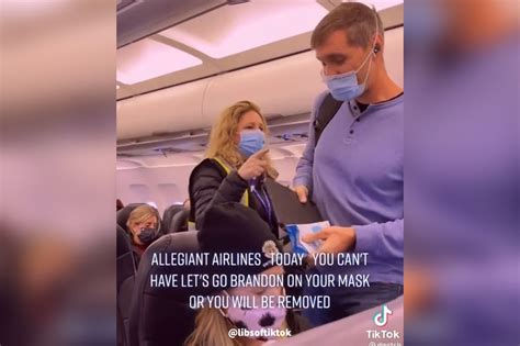 Man Booted From Allegiant Flight For ‘lets Go Brandon Mask