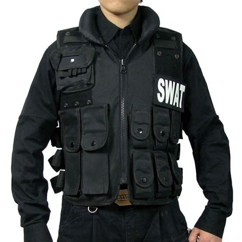 Men Swat Fbi Security Protective Cs Vest Outdoor Military Black Army