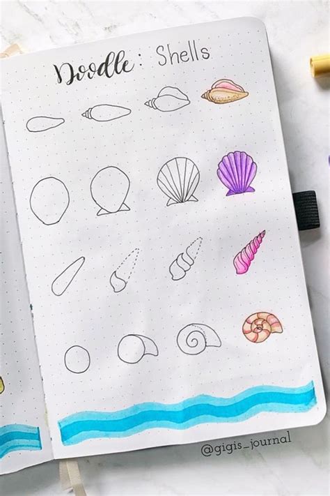 25 Best Step By Step Ocean Doodles For Bullet Journals Crazy Laura