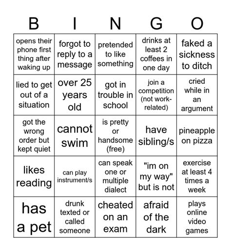 Ice Breaker Bingo Card