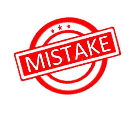 Mistake Word Written On Red Rubber Stamp Stock Illustration