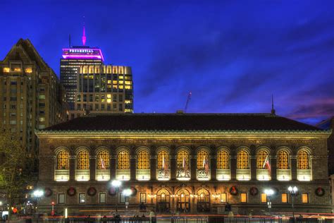 Boston Public Library At Night Copley Square Photograph By Joann