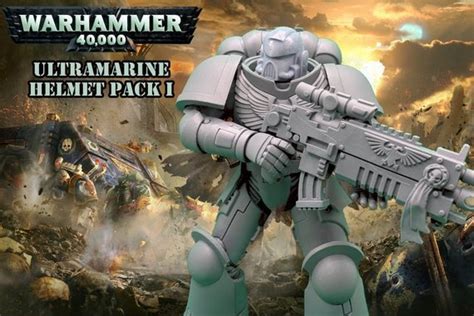 Custom Mcfarlane Space Marine Imperator Helmet Warhammer