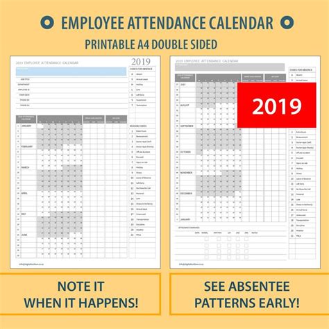 Employee Attendance 2021 Calendar Calendar Template 2022