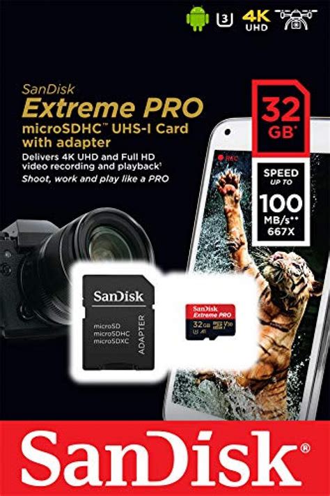 Memoria Microsd Sandisk Extreme Pro 32gb Sdhc A1 C10 U3 V30 4k 100mbs ⋆