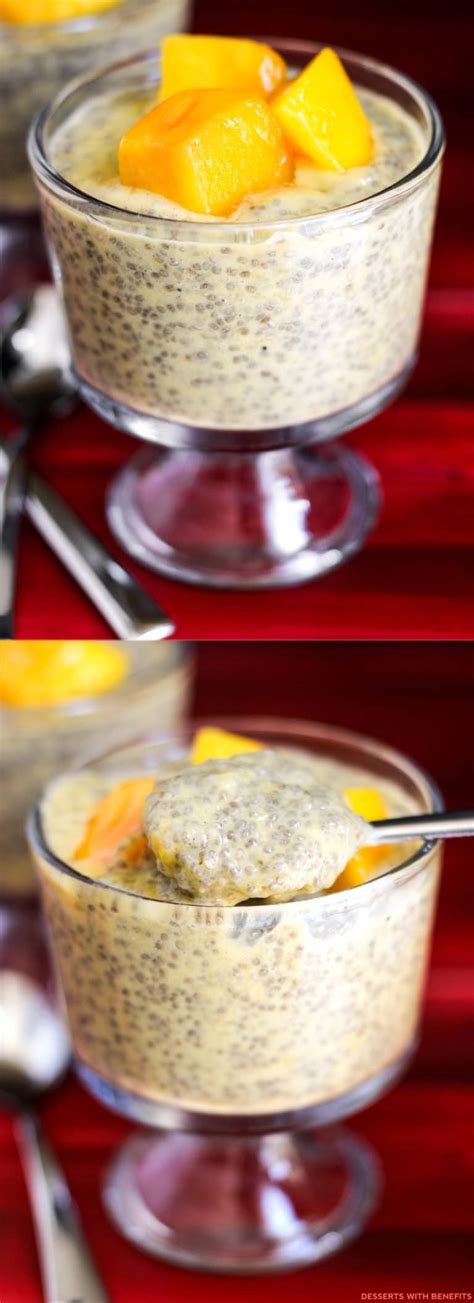 Not all desserts are unhealthy and packed with calories. Desserts With Benefits Healthy Mango Cardamom Chia Seed Pudding (refined sugar free, low fat ...