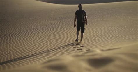 Footprints Of Man Walking In Desert Stock Video Envato Elements