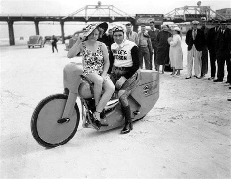 Joe Petrali On Iconic 1937 Harley Davidson Lsr Motorcycle Harley