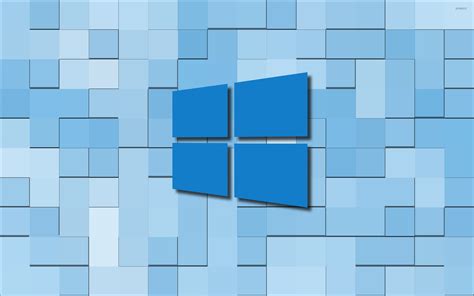 Windows 10 Blue Simple Logo On Blue Tiles Wallpaper Computer