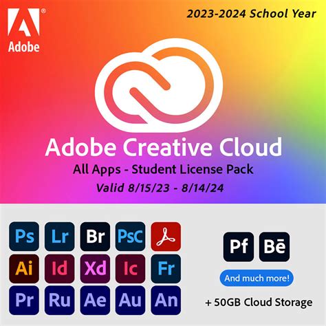 Adobe Creative Cloud All Apps Student License Valid 81523 81424