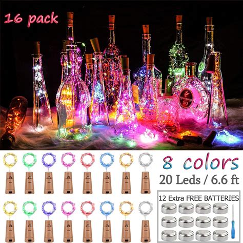 Wine Bottle Lights 16 Pack 20 Leds With Cork String Lights